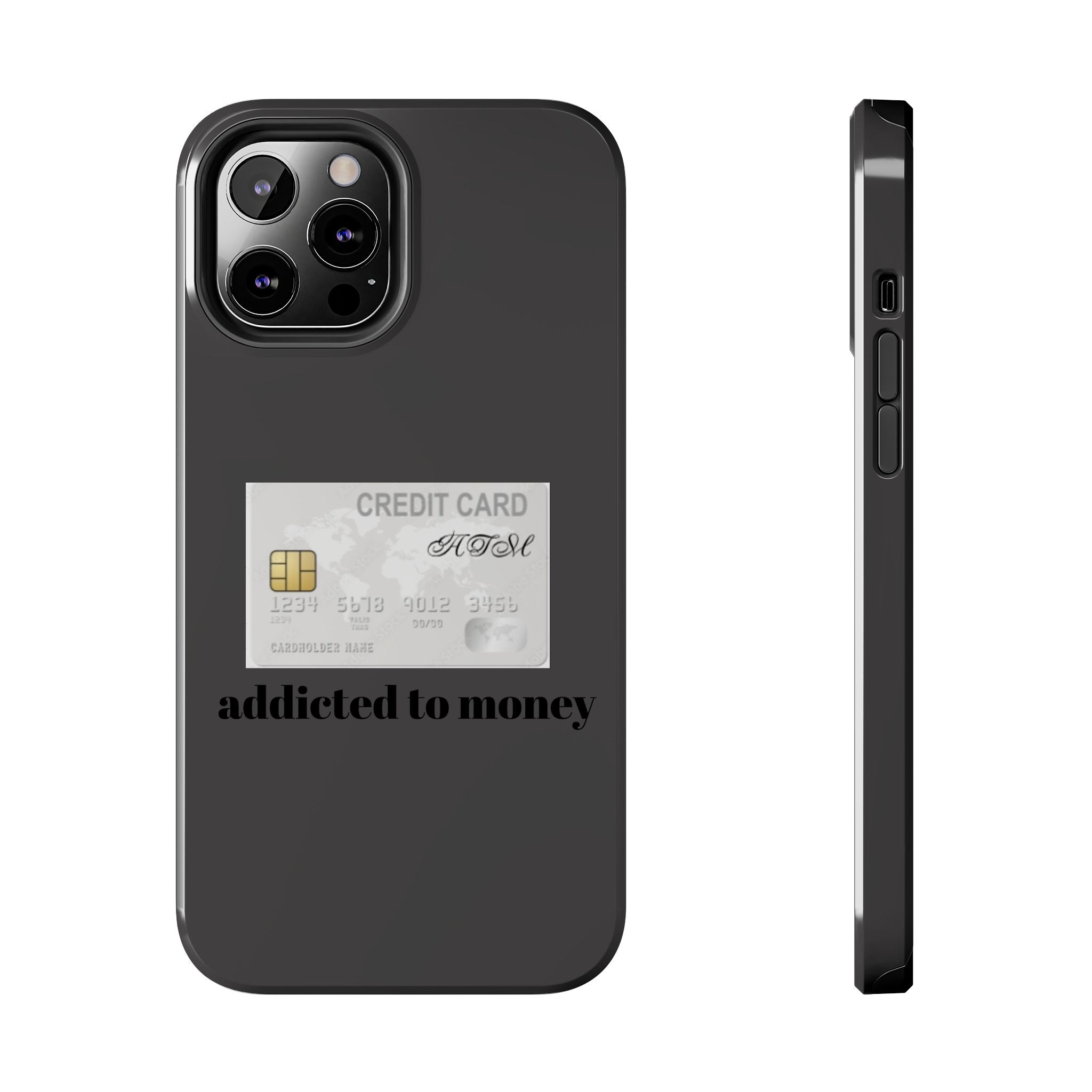 Addicted Credit Card Graphic Tough Phone Case — Minimal White Protective Cover