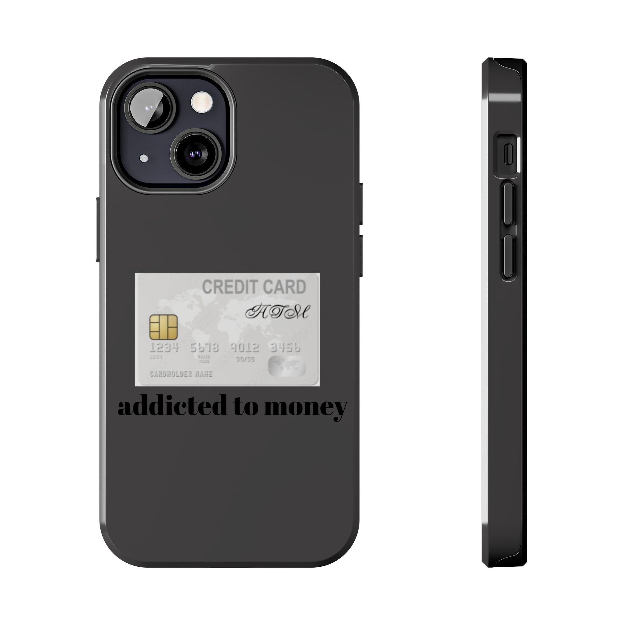Addicted Credit Card Graphic Tough Phone Case — Minimal White Protective Cover