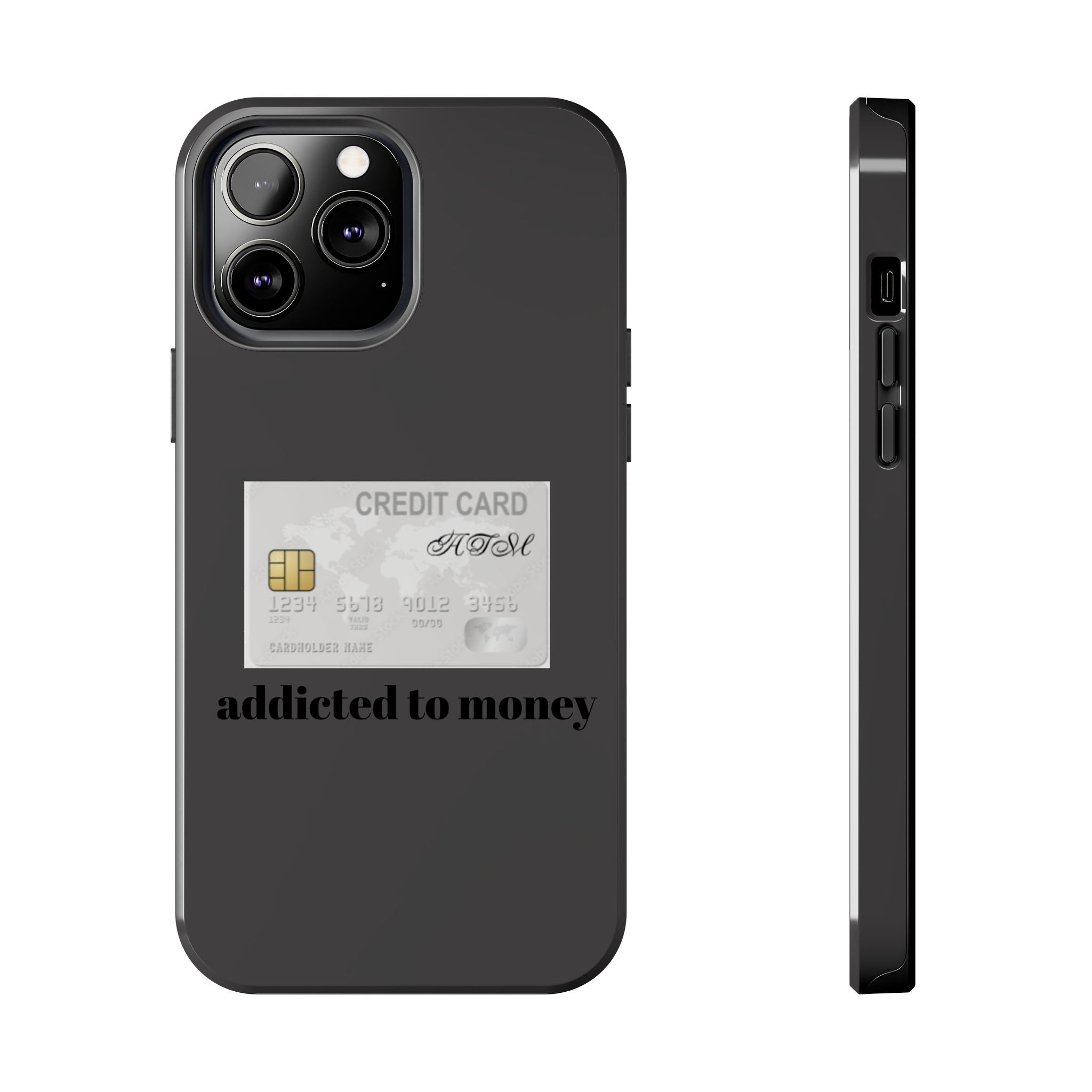 Addicted Credit Card Graphic Tough Phone Case — Minimal White Protective Cover