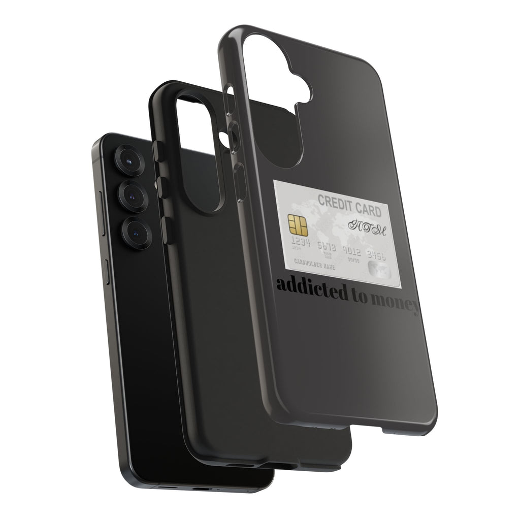 Addicted Credit Card Graphic Tough Phone Case — Minimal White Protective Cover