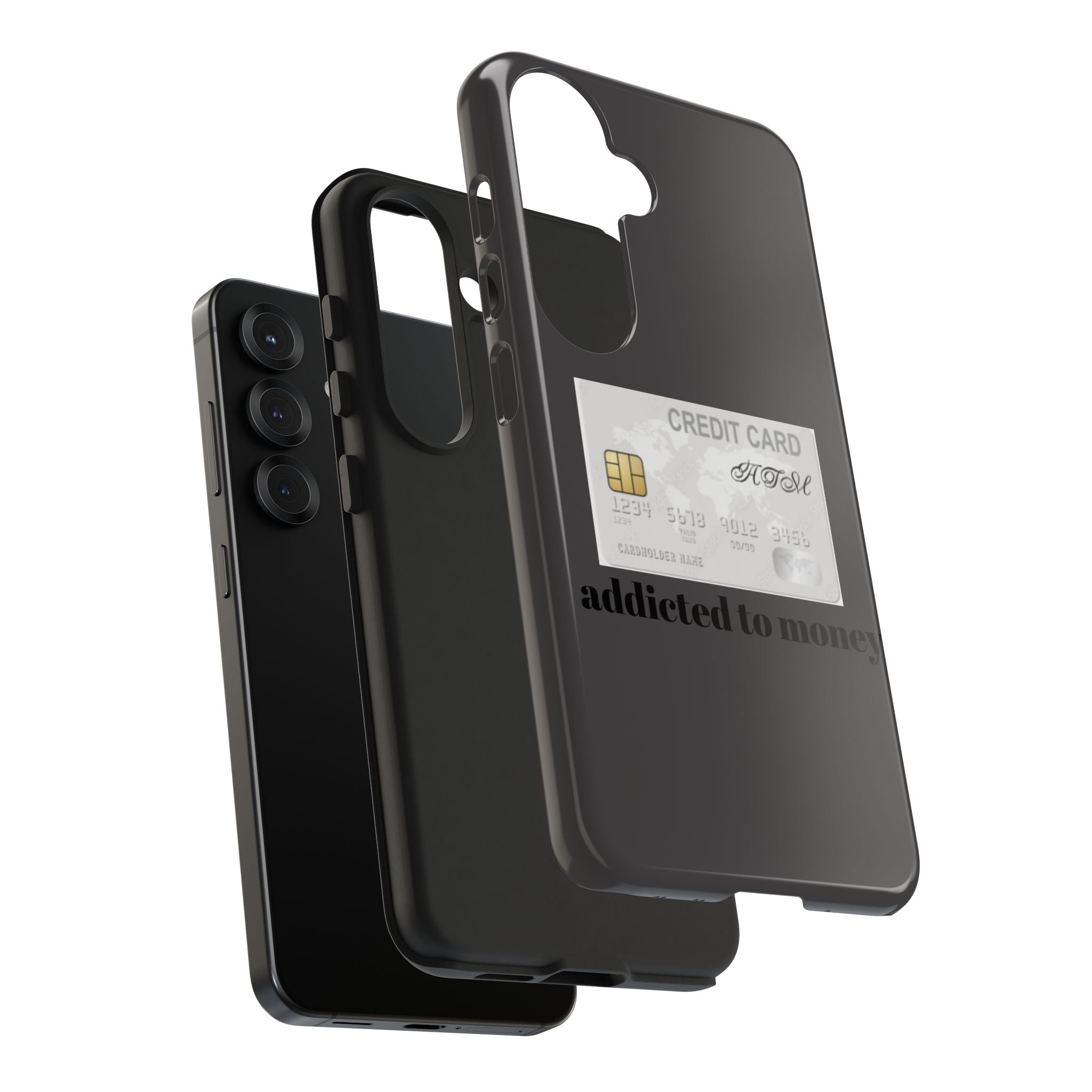 Addicted Credit Card Graphic Tough Phone Case — Minimal White Protective Cover
