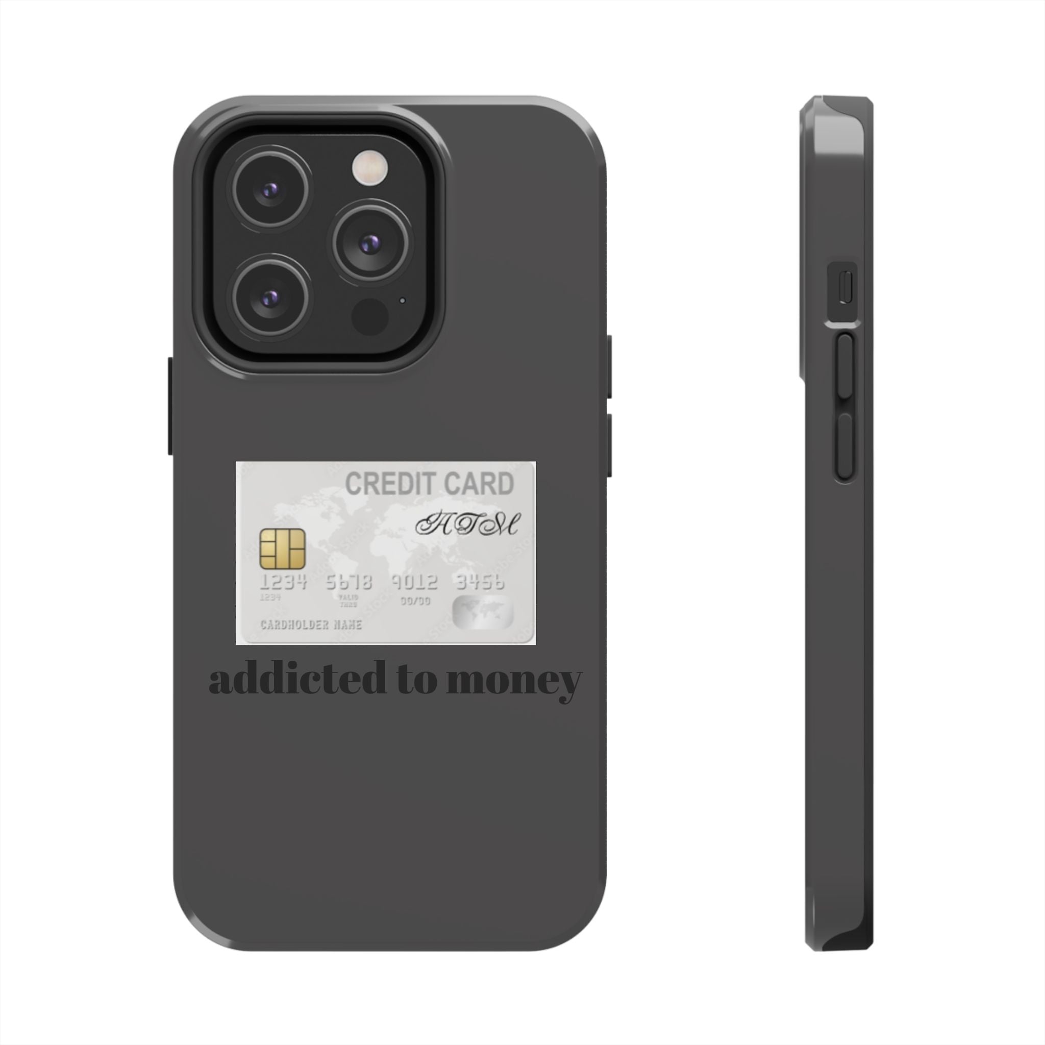 Addicted Credit Card Graphic Tough Phone Case — Minimal White Protective Cover