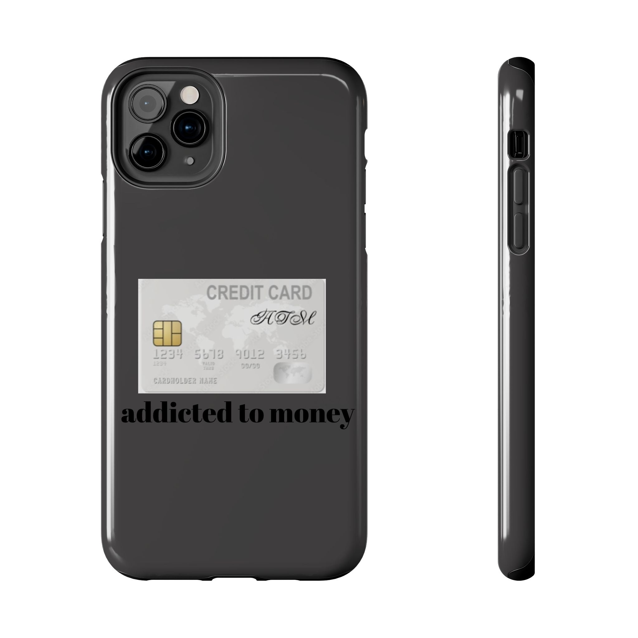 Addicted Credit Card Graphic Tough Phone Case — Minimal White Protective Cover