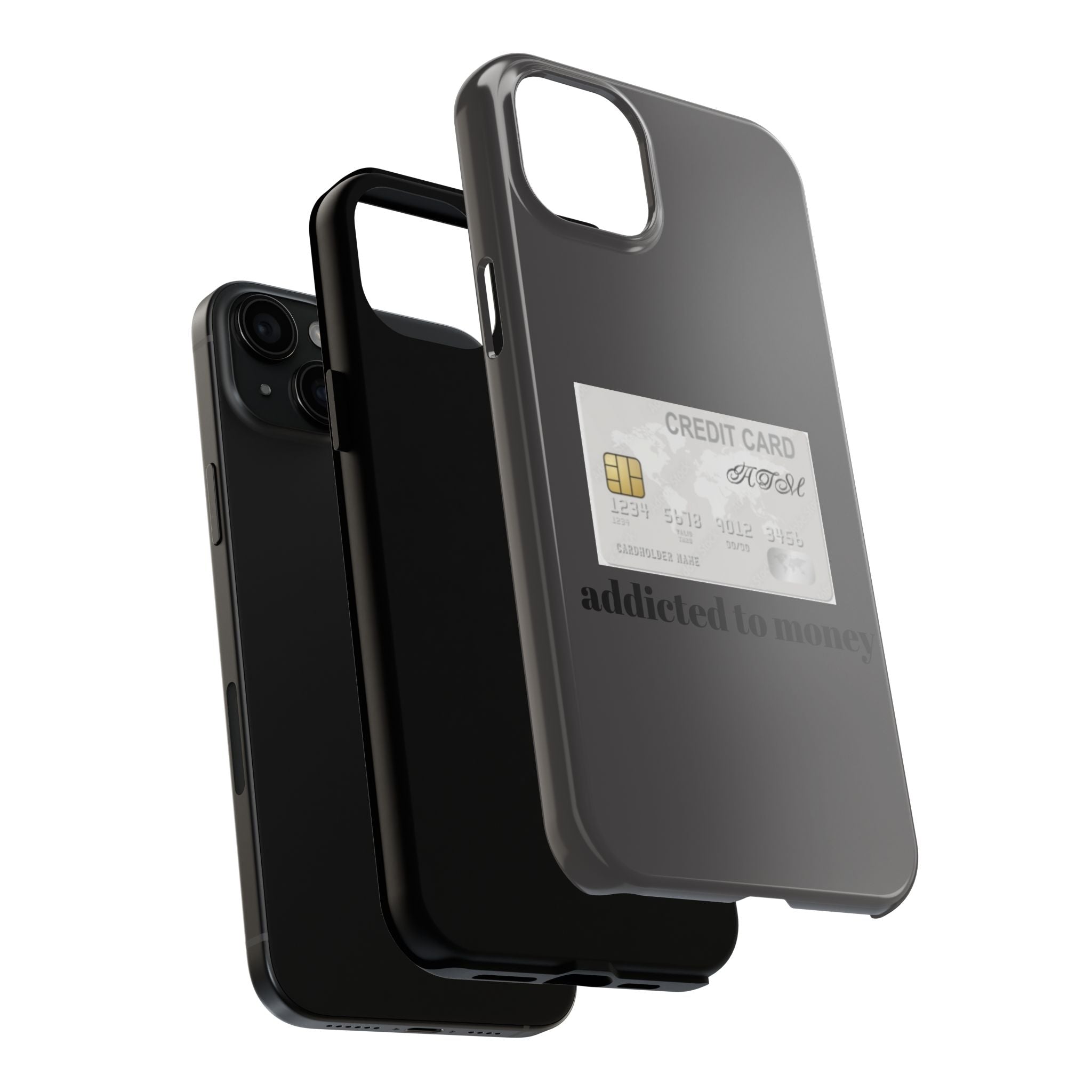 Addicted Credit Card Graphic Tough Phone Case — Minimal White Protective Cover