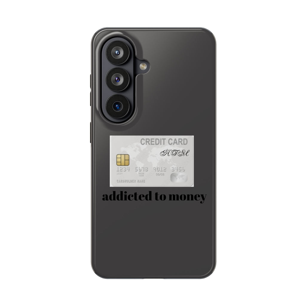 Addicted Credit Card Graphic Tough Phone Case — Minimal White Protective Cover