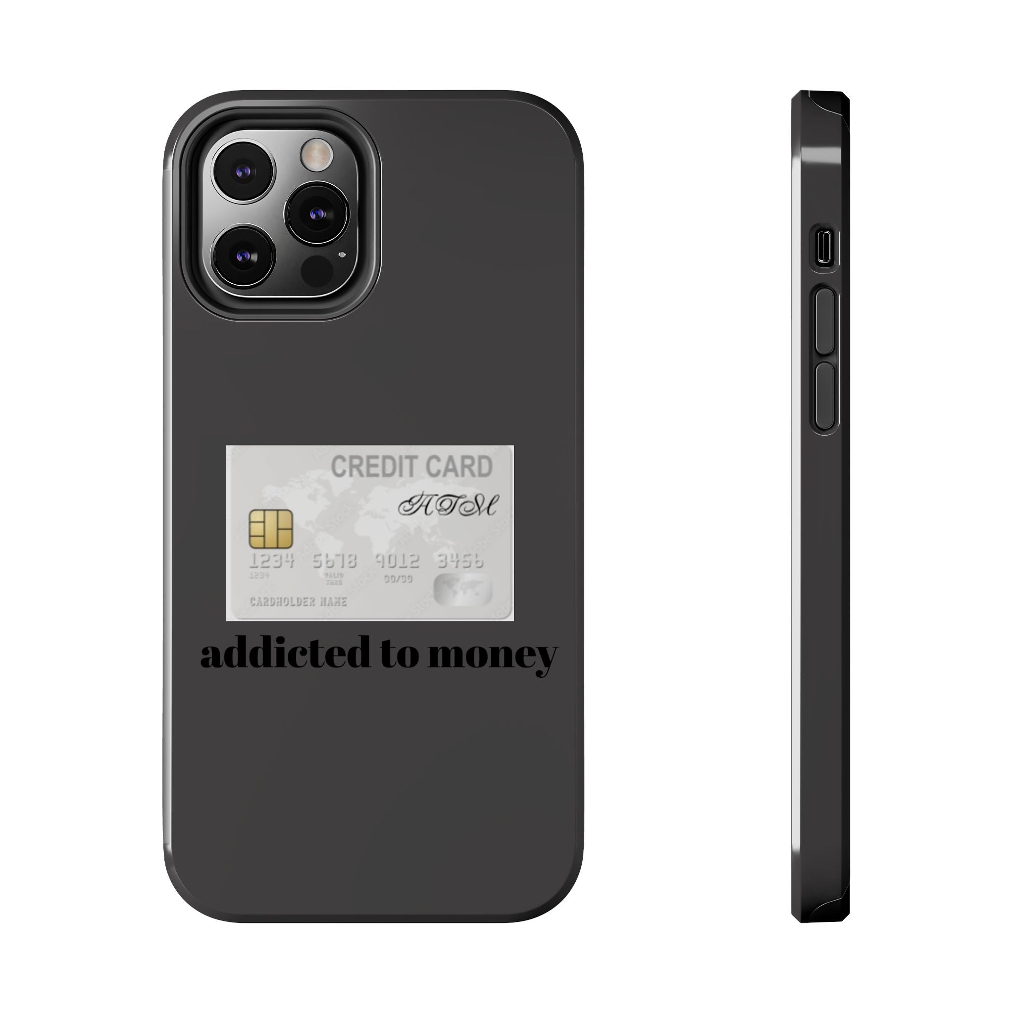 Addicted Credit Card Graphic Tough Phone Case — Minimal White Protective Cover