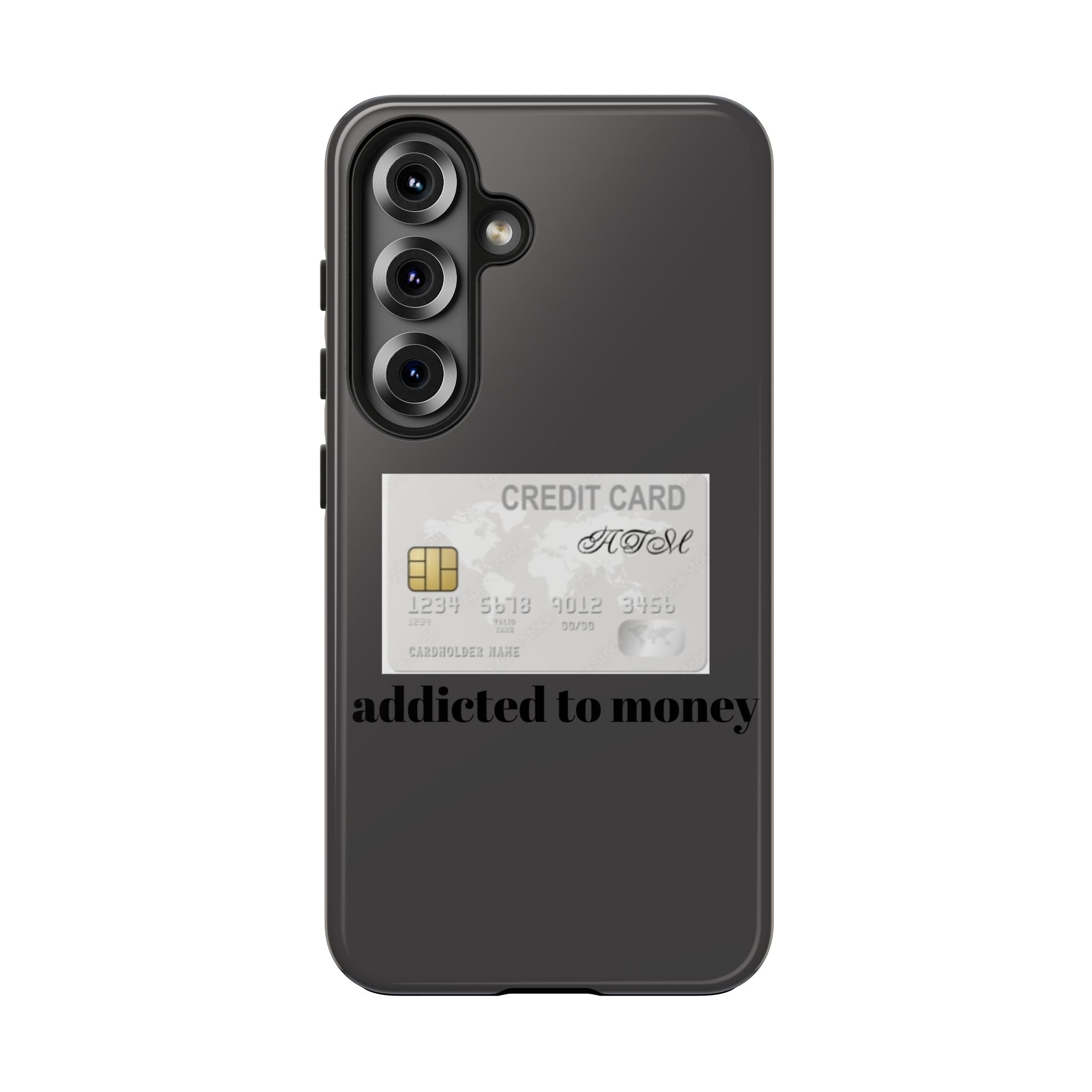 Addicted Credit Card Graphic Tough Phone Case — Minimal White Protective Cover