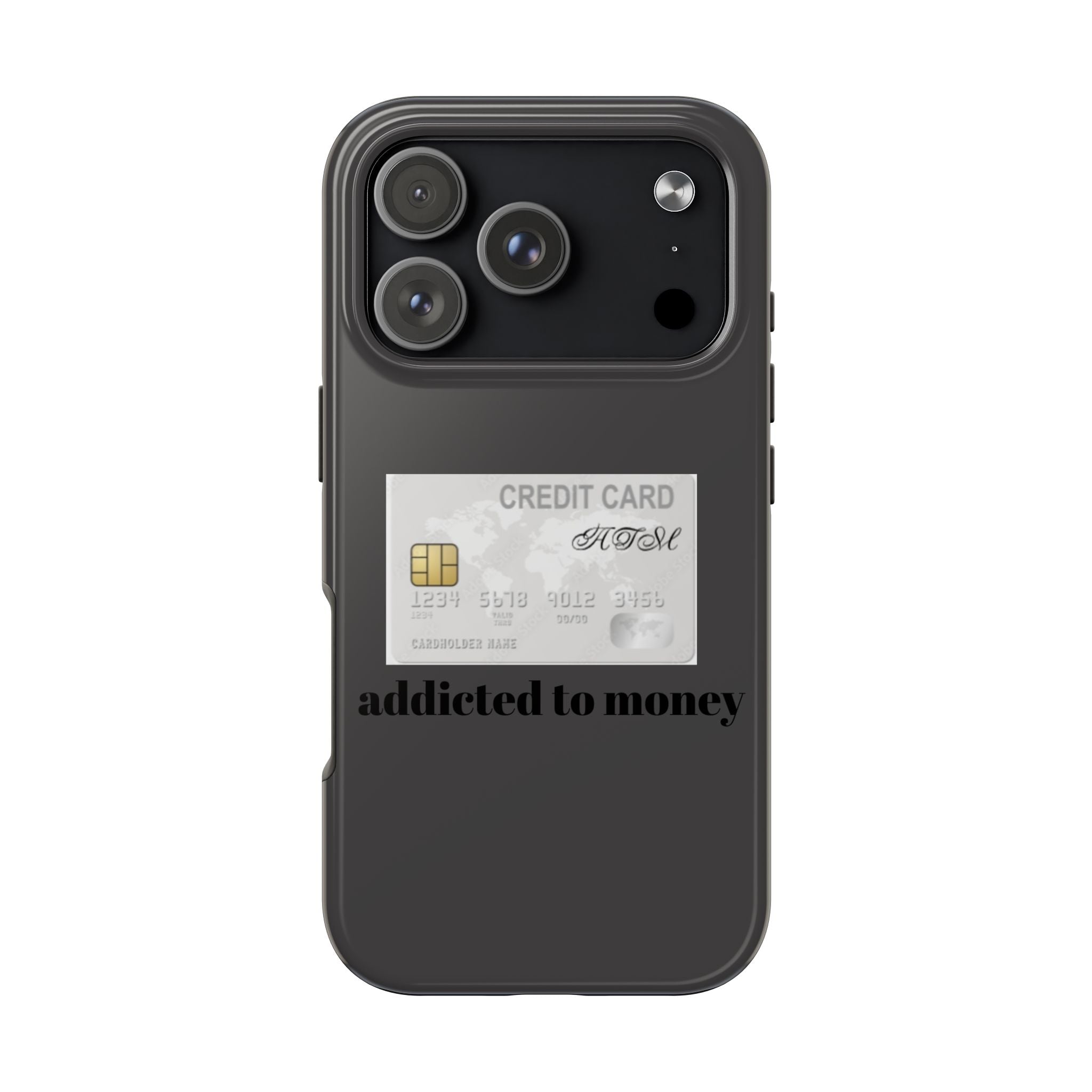 Addicted Credit Card Graphic Tough Phone Case — Minimal White Protective Cover