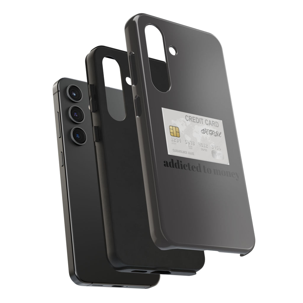 Addicted Credit Card Graphic Tough Phone Case — Minimal White Protective Cover