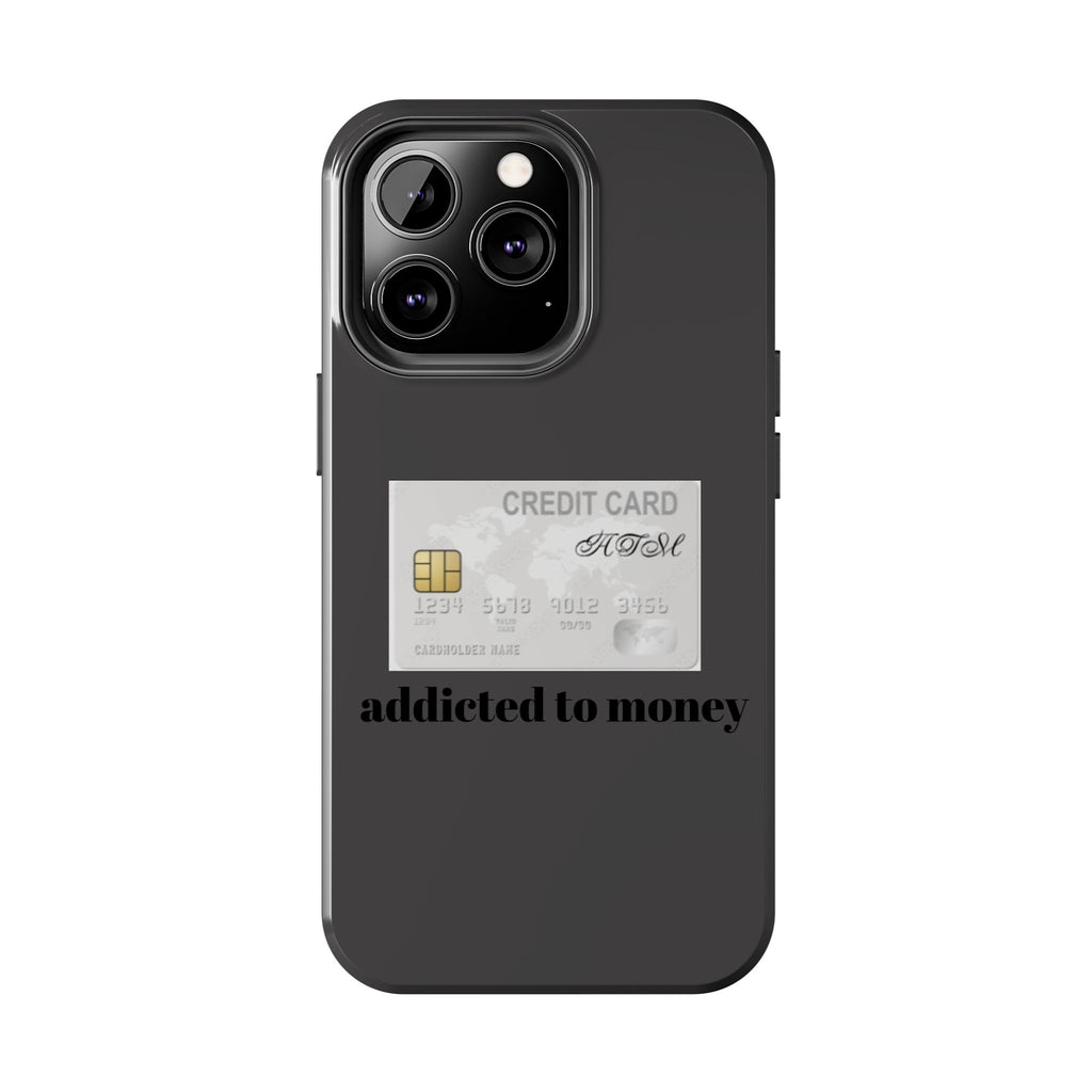 Addicted Credit Card Graphic Tough Phone Case — Minimal White Protective Cover