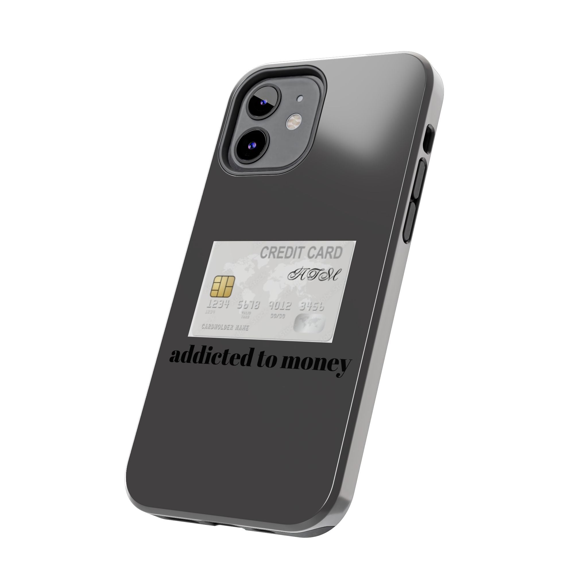 Addicted Credit Card Graphic Tough Phone Case — Minimal White Protective Cover