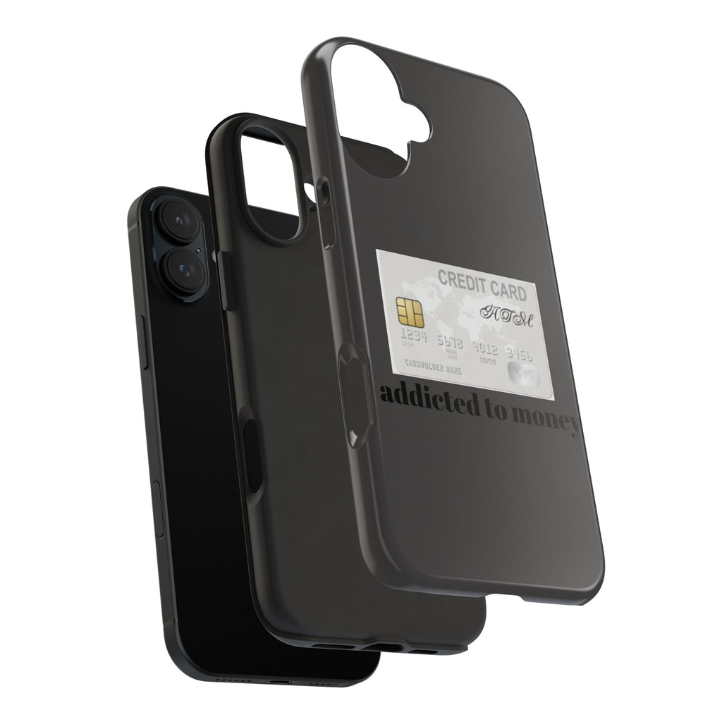 Addicted Credit Card Graphic Tough Phone Case — Minimal White Protective Cover