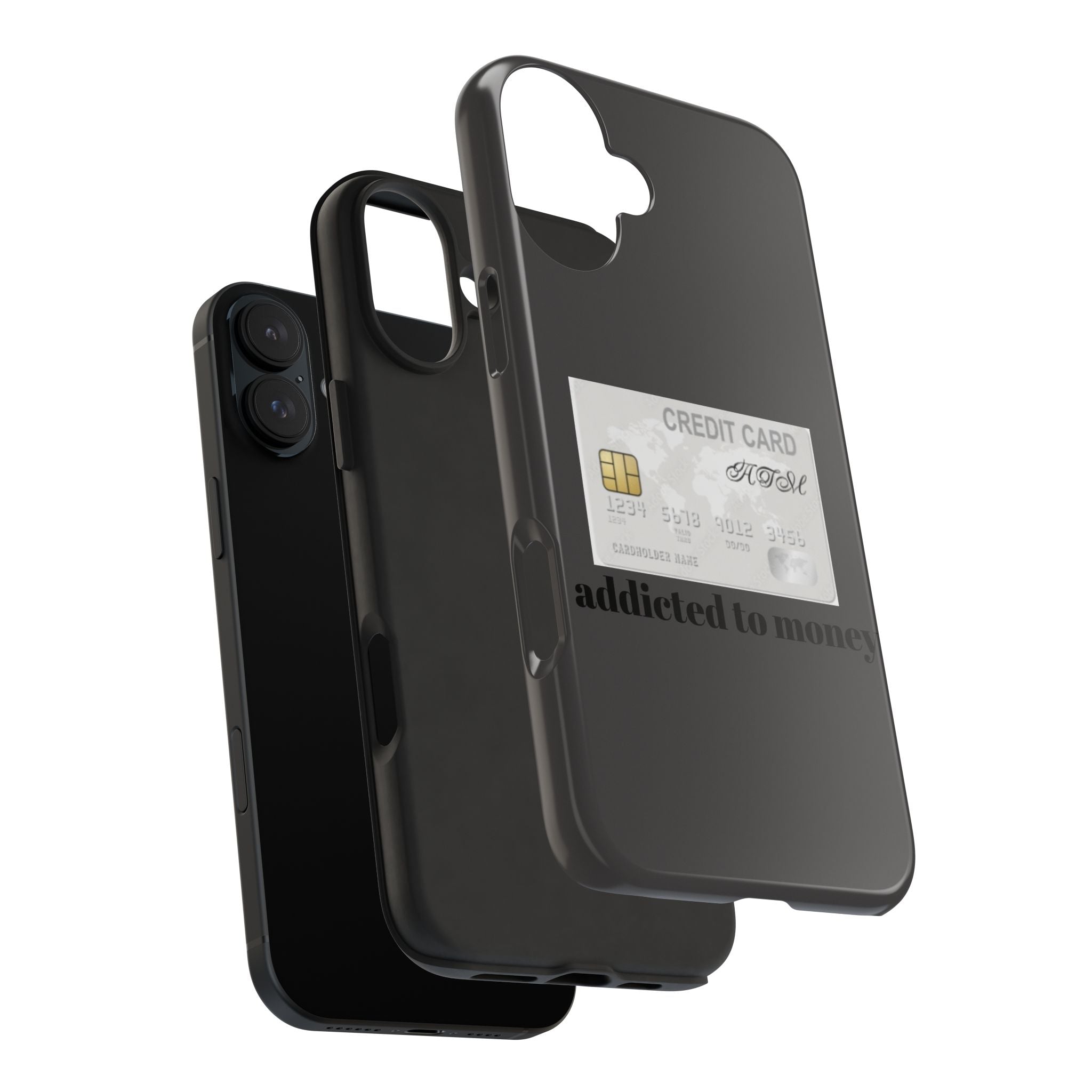 Addicted Credit Card Graphic Tough Phone Case — Minimal White Protective Cover