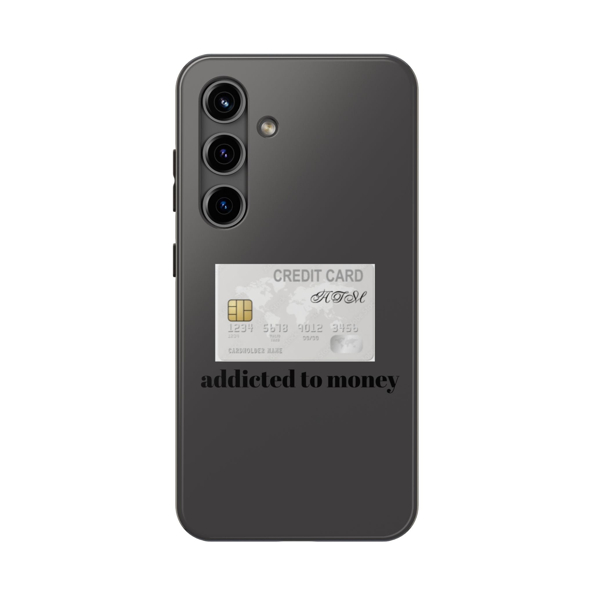 Addicted Credit Card Graphic Tough Phone Case — Minimal White Protective Cover