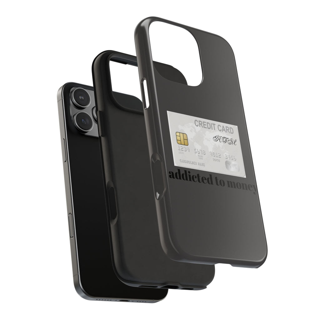 Addicted Credit Card Graphic Tough Phone Case — Minimal White Protective Cover