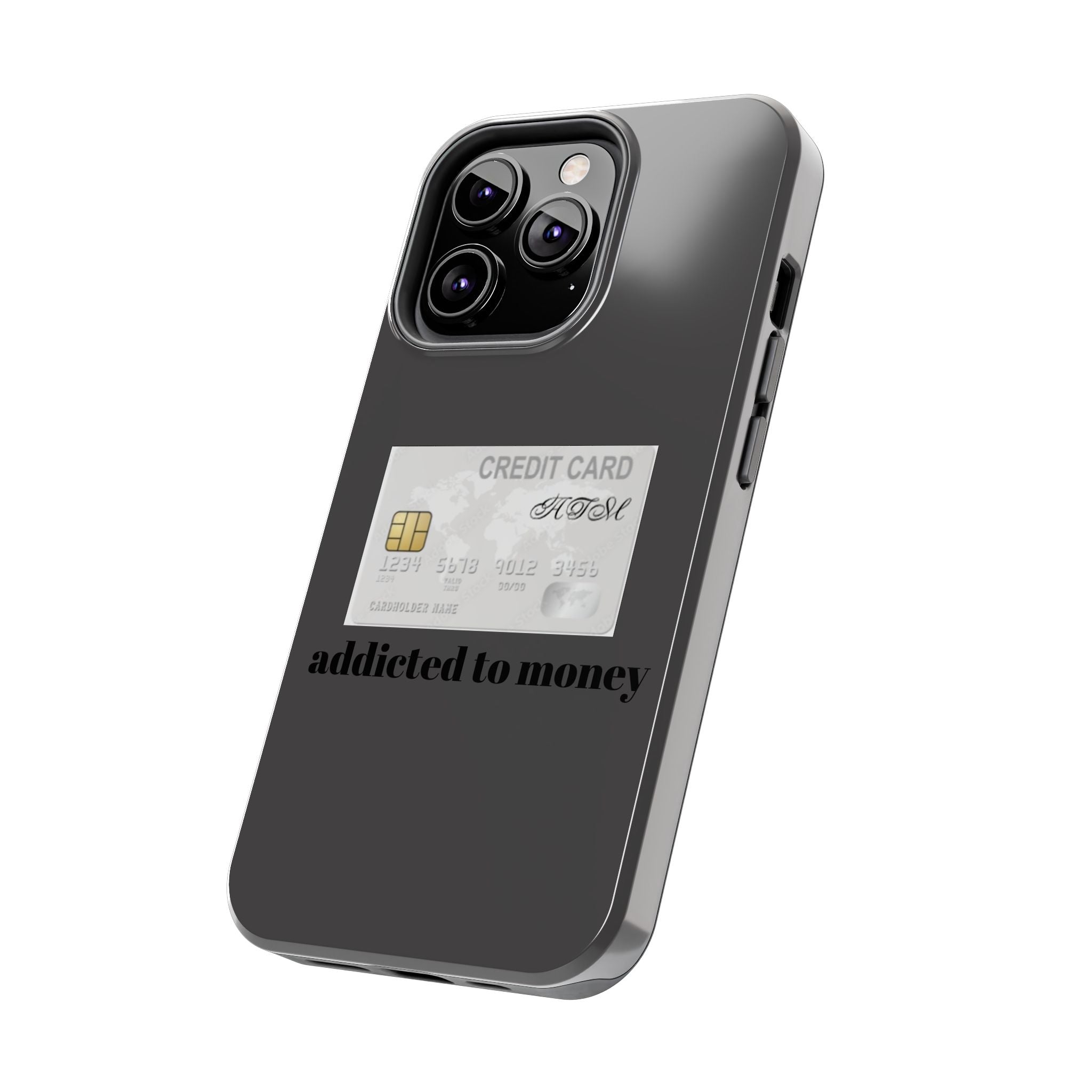 Addicted Credit Card Graphic Tough Phone Case — Minimal White Protective Cover