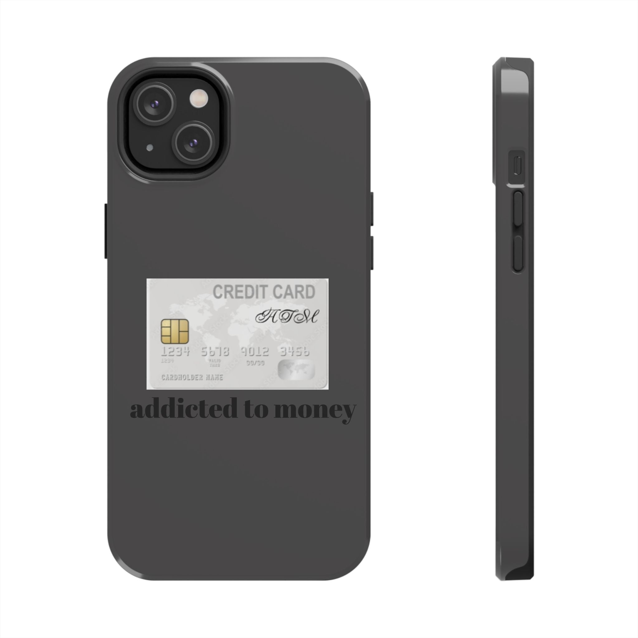 Addicted Credit Card Graphic Tough Phone Case — Minimal White Protective Cover