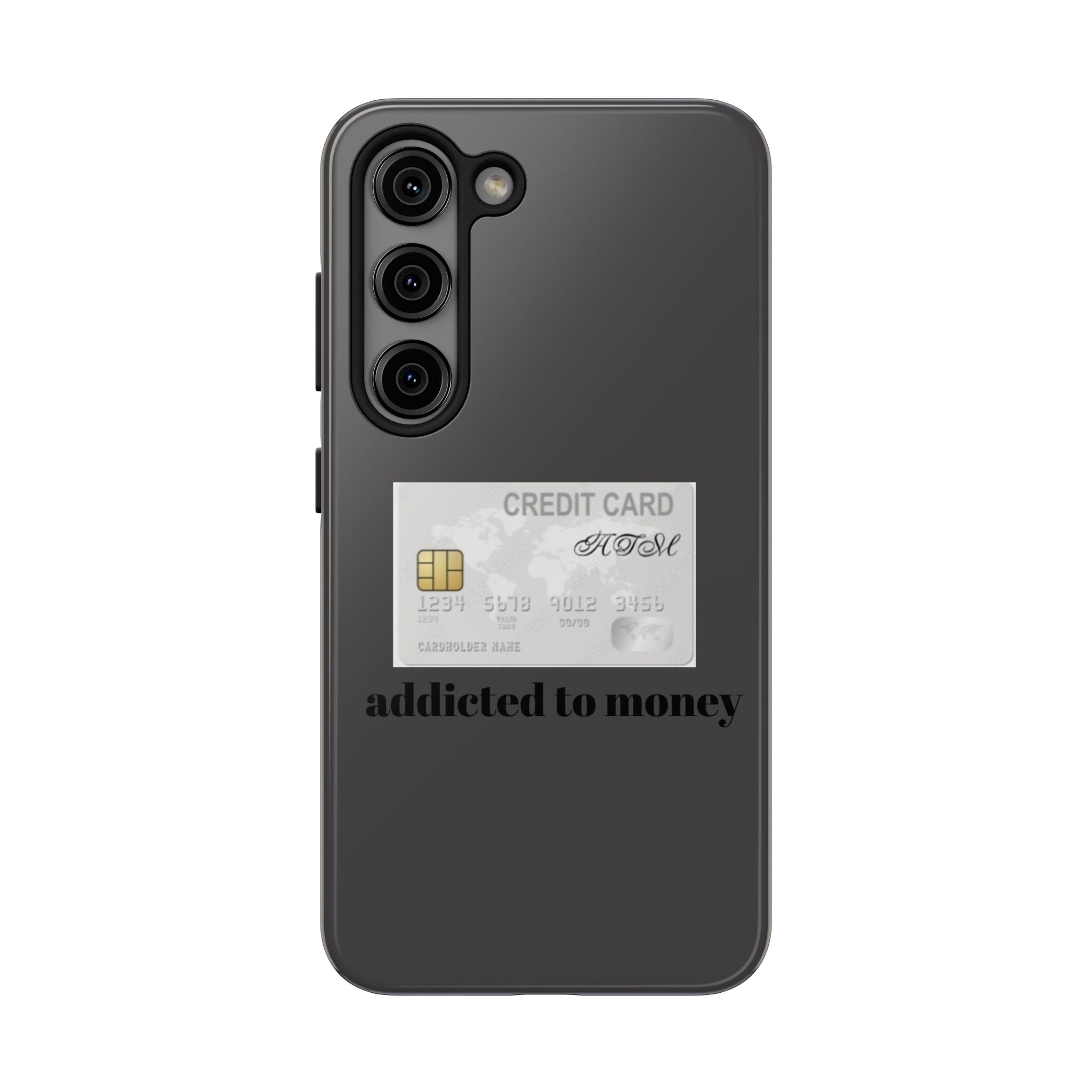 Addicted Credit Card Graphic Tough Phone Case — Minimal White Protective Cover