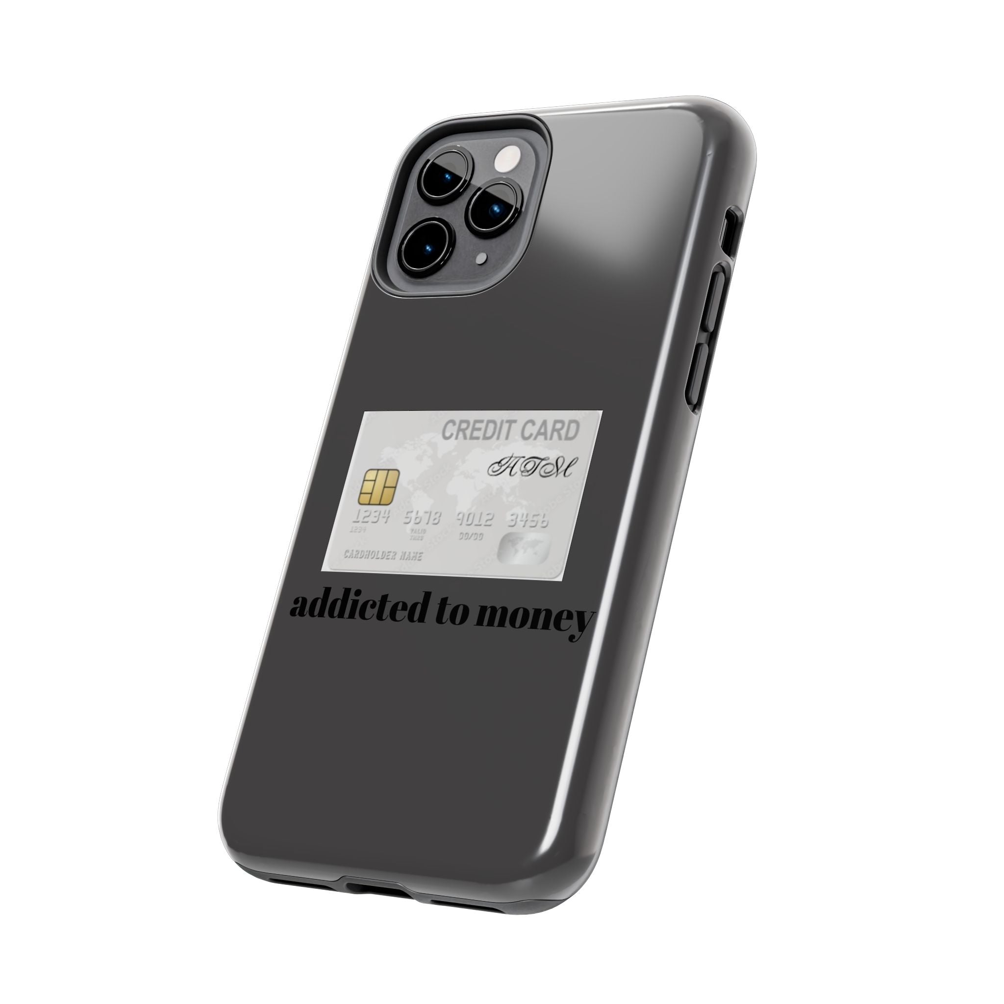Addicted Credit Card Graphic Tough Phone Case — Minimal White Protective Cover