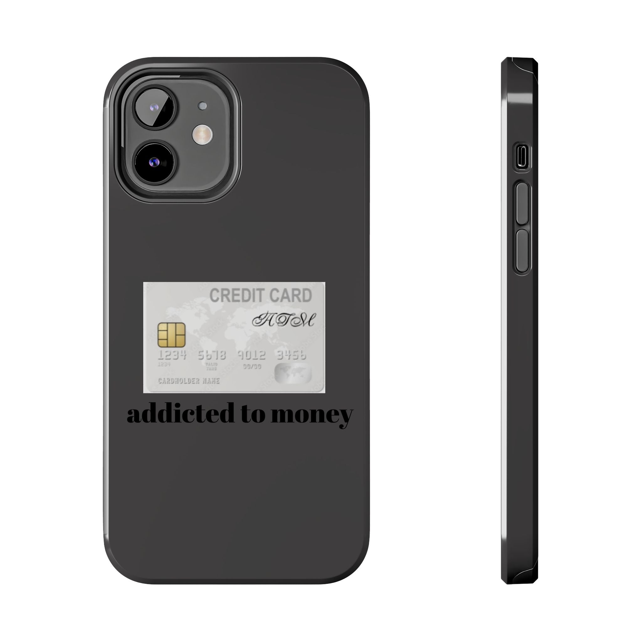 Addicted Credit Card Graphic Tough Phone Case — Minimal White Protective Cover