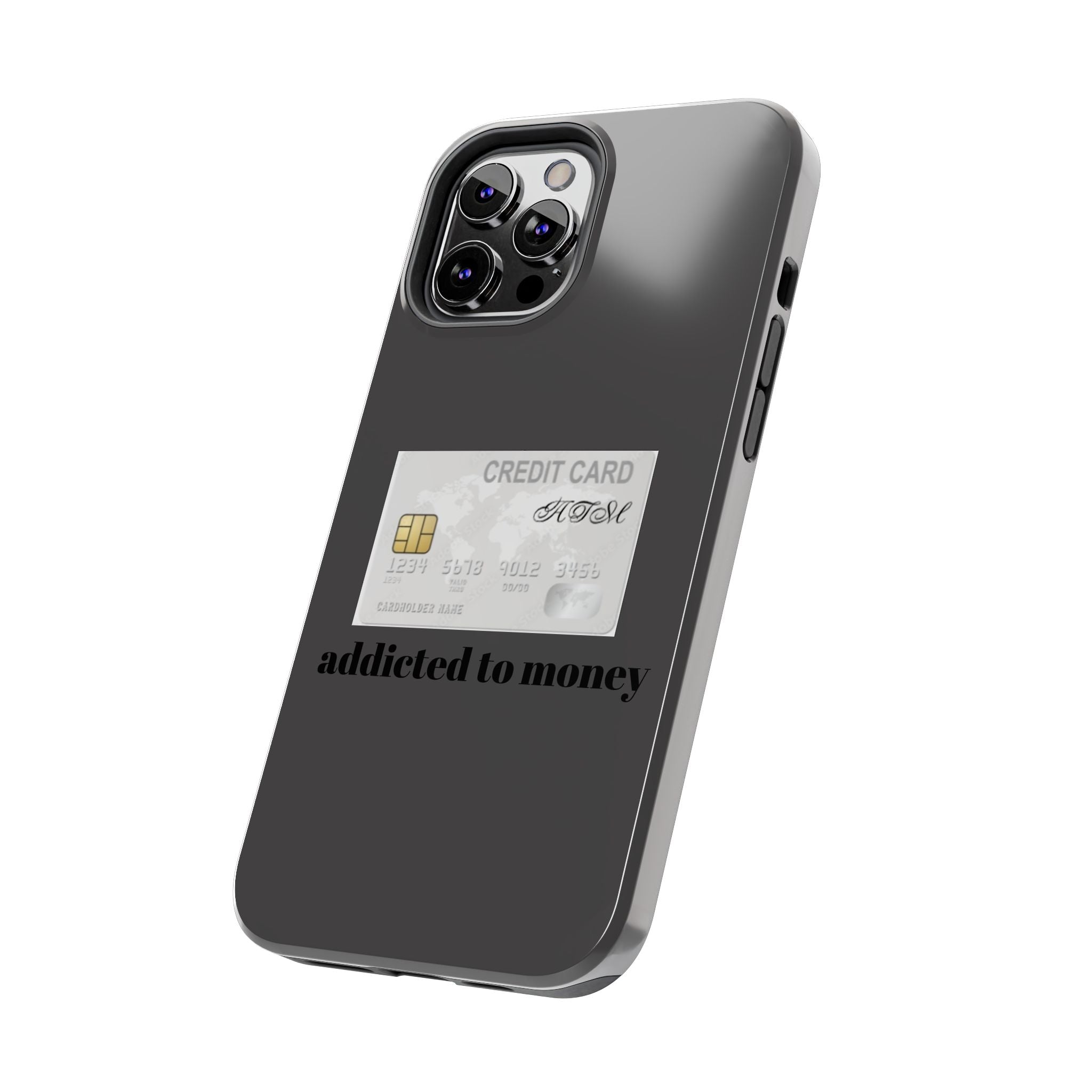 Addicted Credit Card Graphic Tough Phone Case — Minimal White Protective Cover