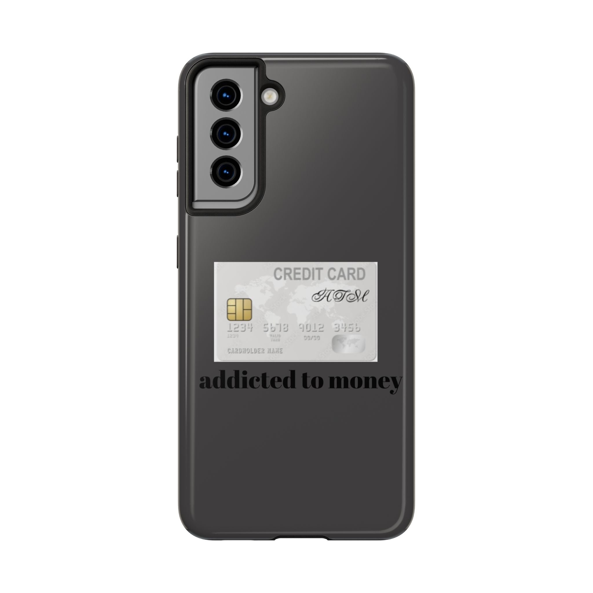 Addicted Credit Card Graphic Tough Phone Case — Minimal White Protective Cover