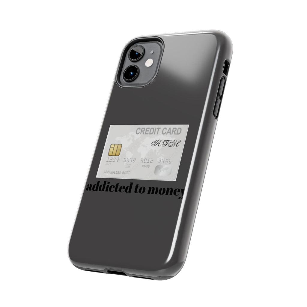 Addicted Credit Card Graphic Tough Phone Case — Minimal White Protective Cover