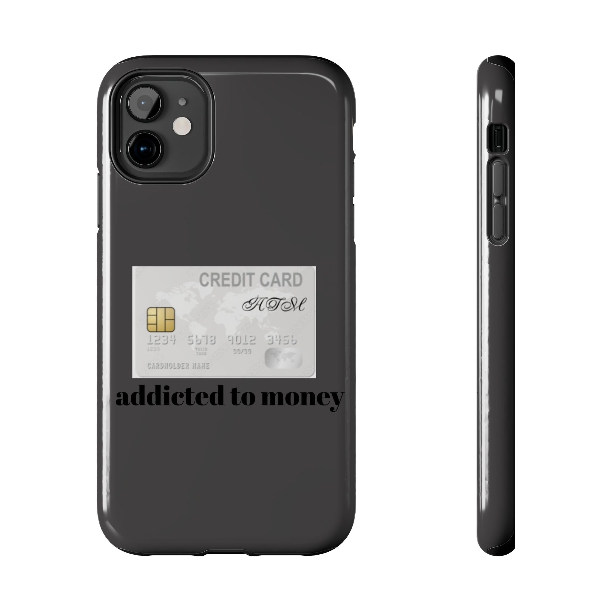 Addicted Credit Card Graphic Tough Phone Case — Minimal White Protective Cover