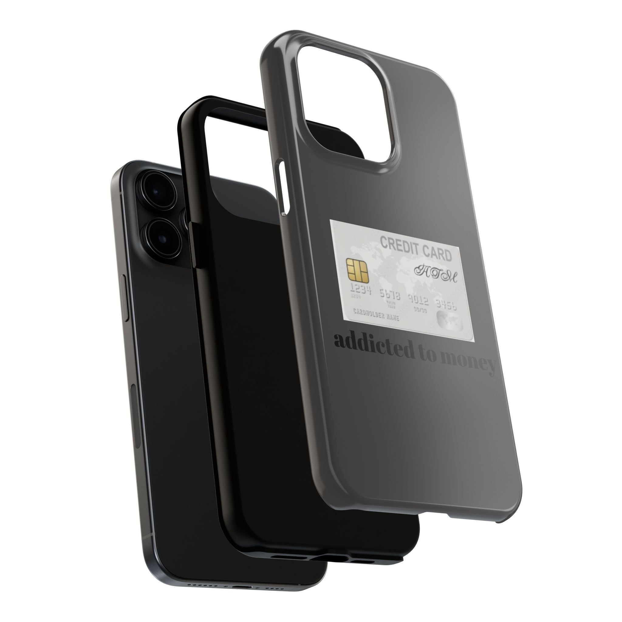 Addicted Credit Card Graphic Tough Phone Case — Minimal White Protective Cover