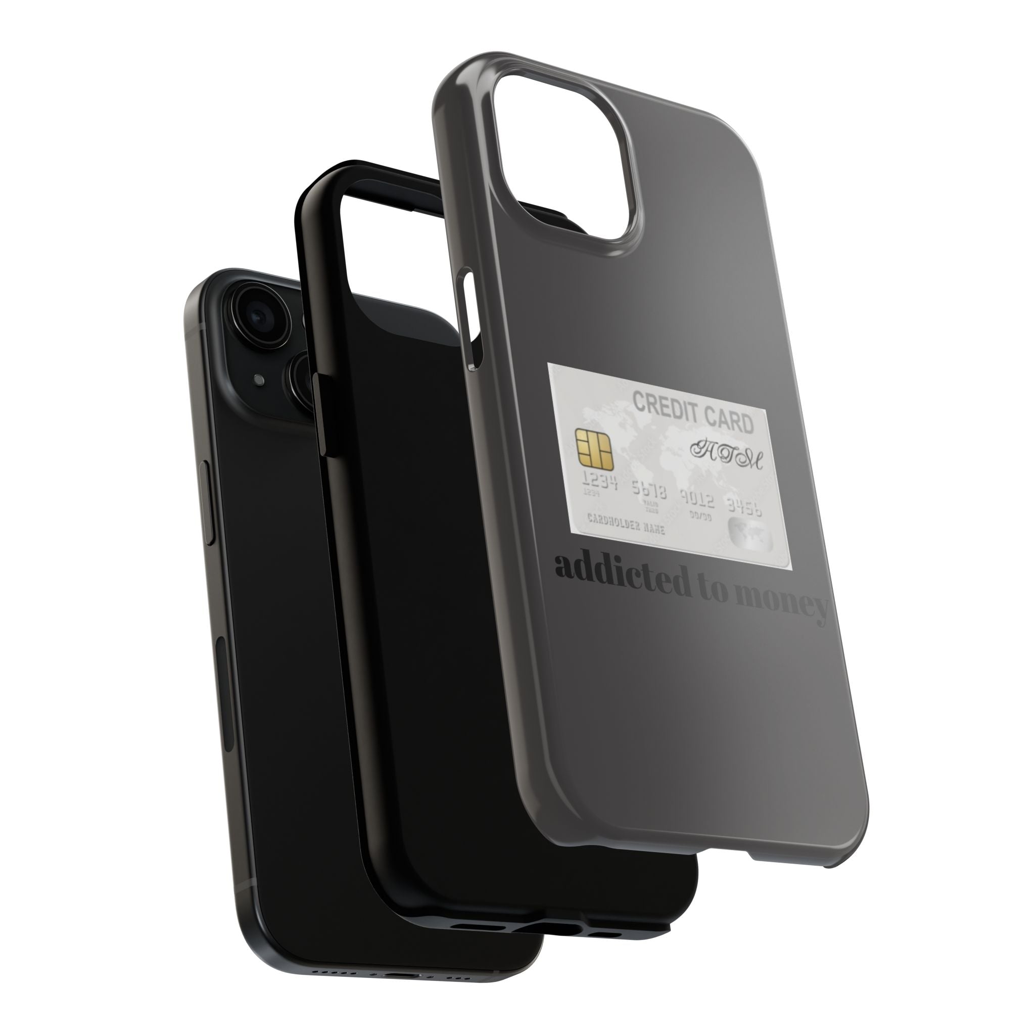 Addicted Credit Card Graphic Tough Phone Case — Minimal White Protective Cover