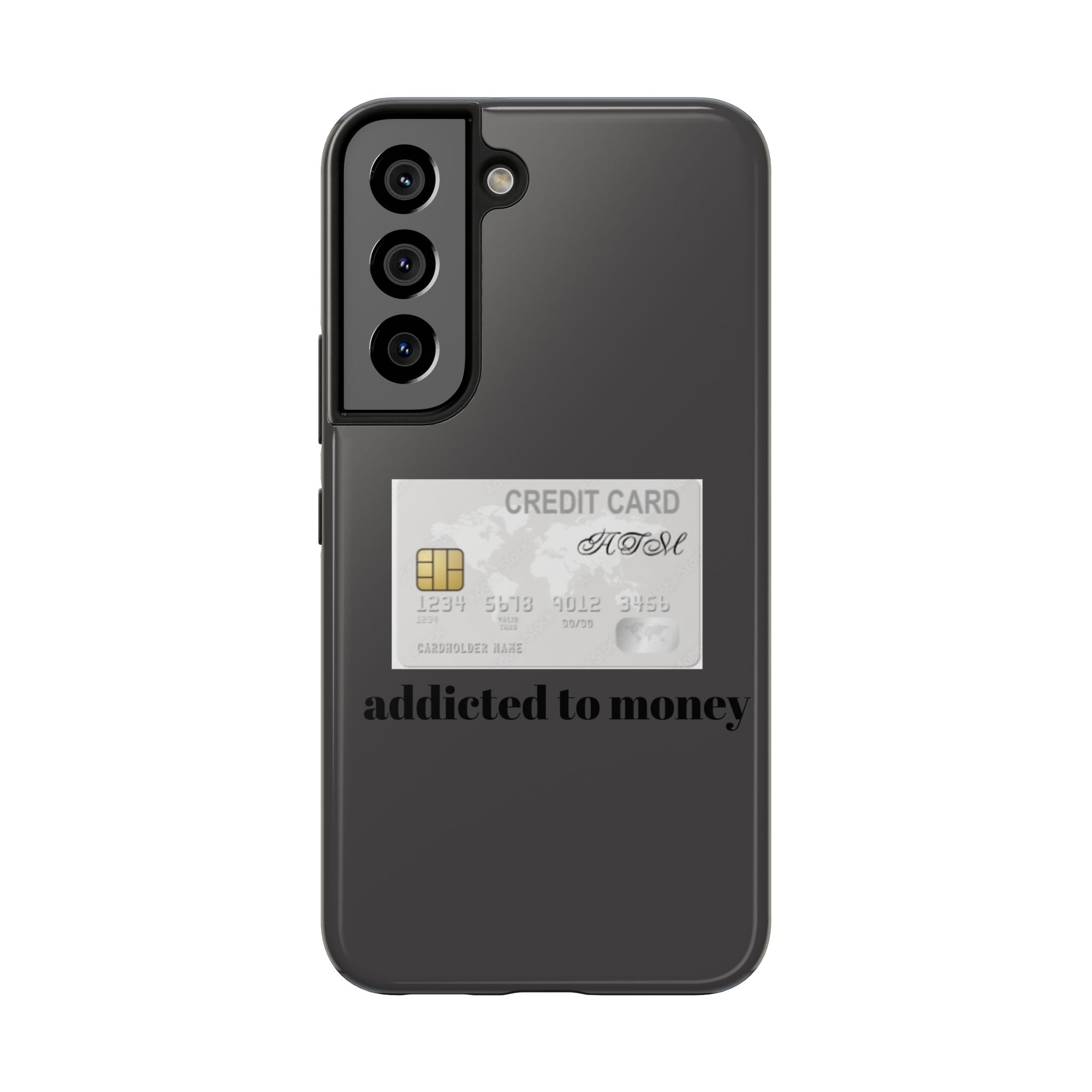 Addicted Credit Card Graphic Tough Phone Case — Minimal White Protective Cover