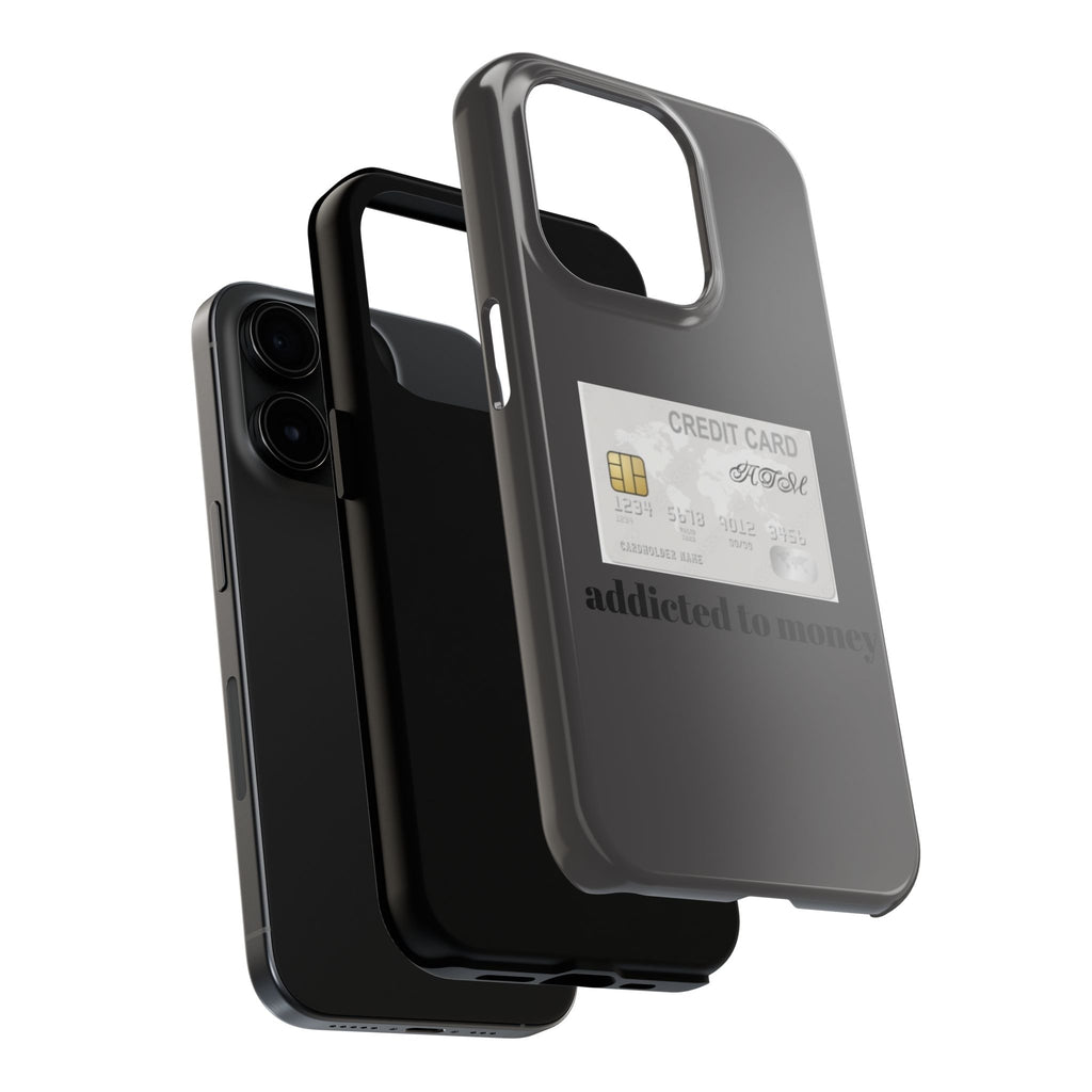 Addicted Credit Card Graphic Tough Phone Case — Minimal White Protective Cover