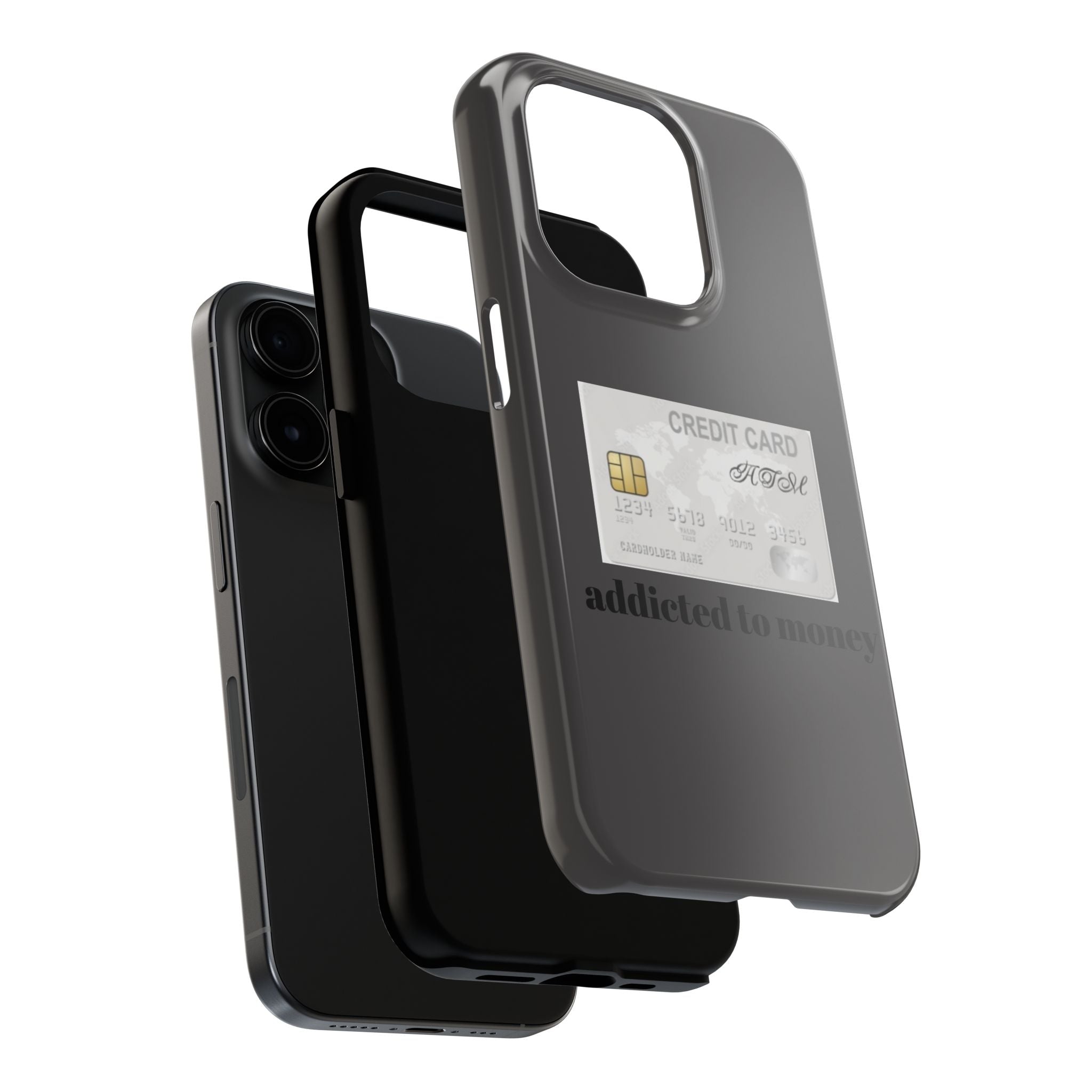 Addicted Credit Card Graphic Tough Phone Case — Minimal White Protective Cover