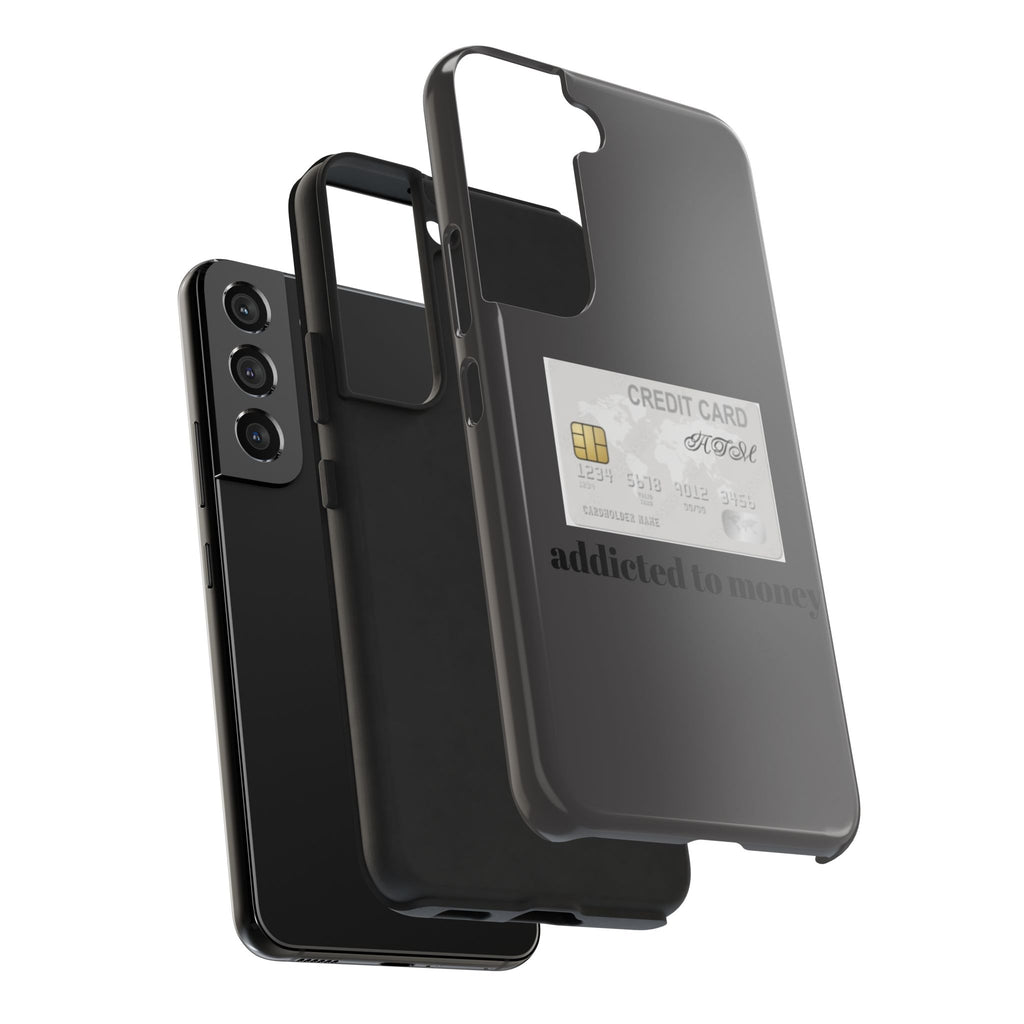 Addicted Credit Card Graphic Tough Phone Case — Minimal White Protective Cover