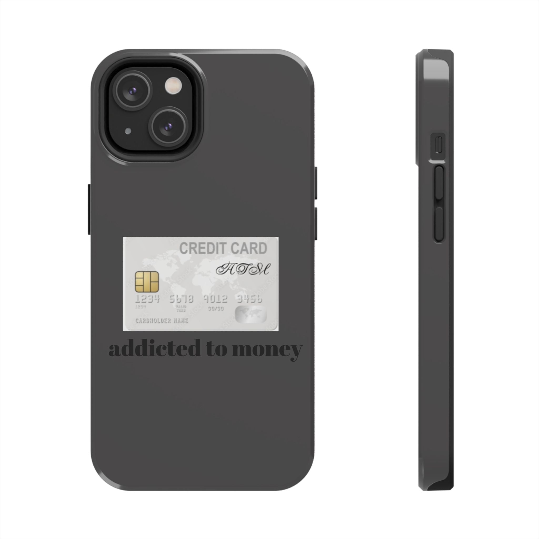 Addicted Credit Card Graphic Tough Phone Case — Minimal White Protective Cover