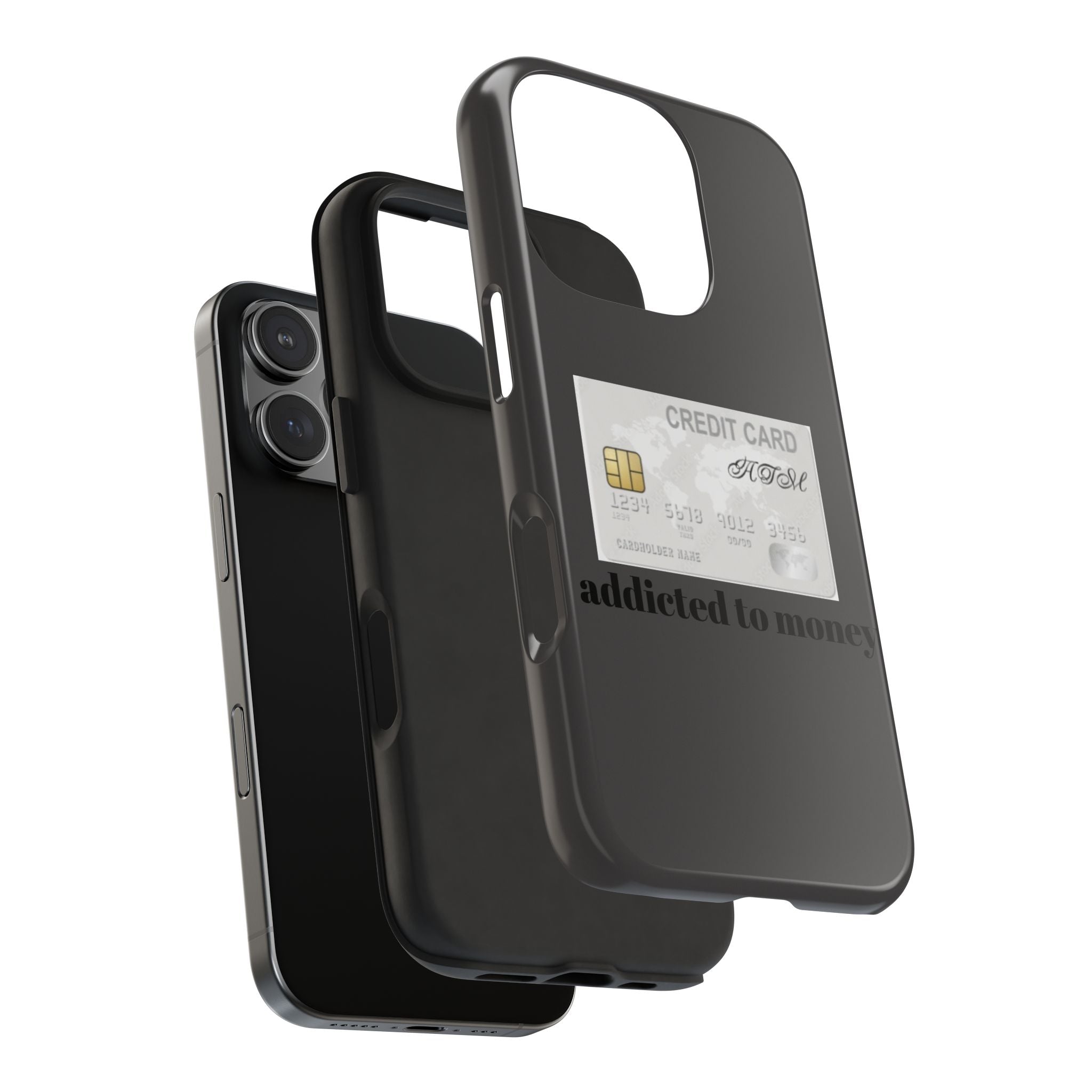 Addicted Credit Card Graphic Tough Phone Case — Minimal White Protective Cover