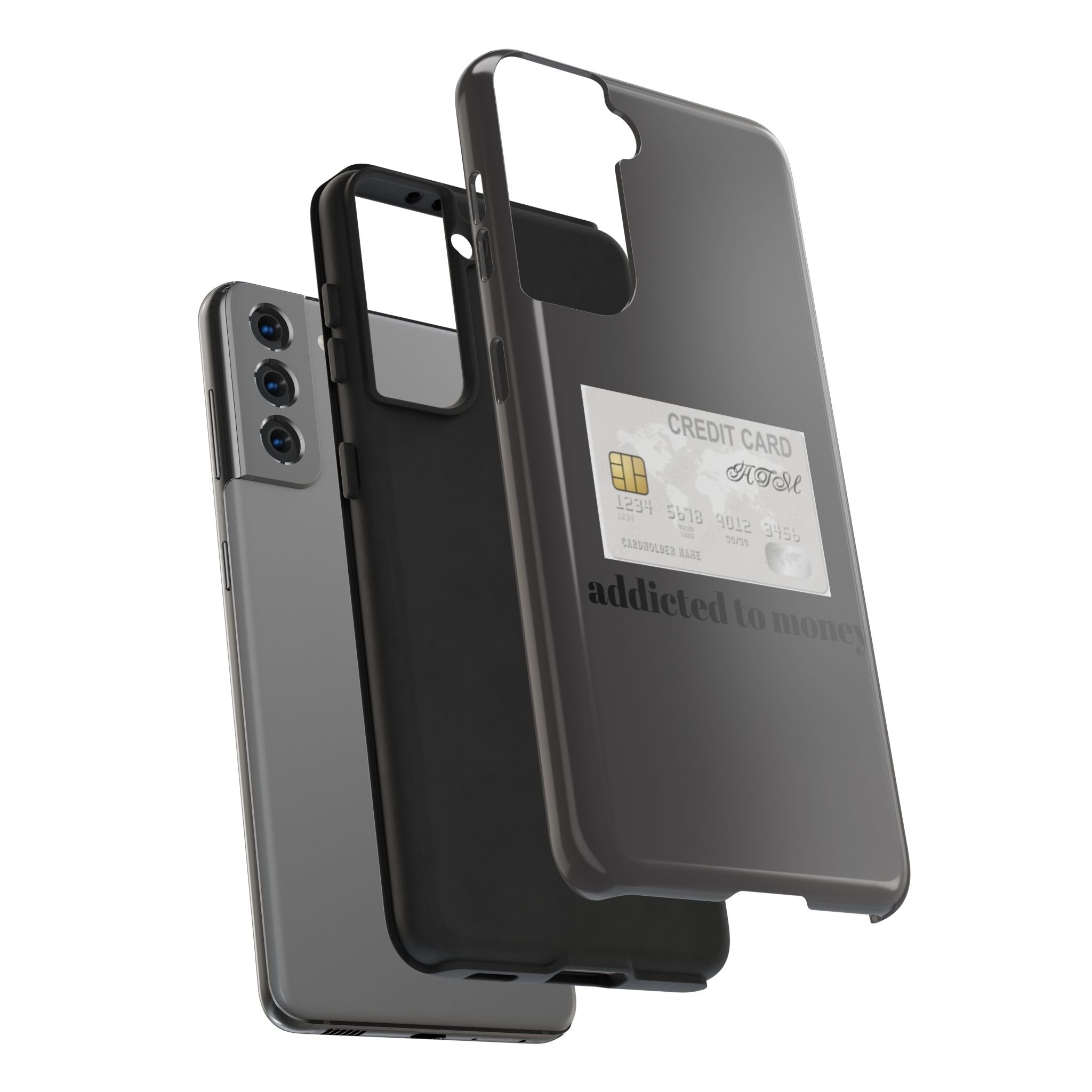 Addicted Credit Card Graphic Tough Phone Case — Minimal White Protective Cover