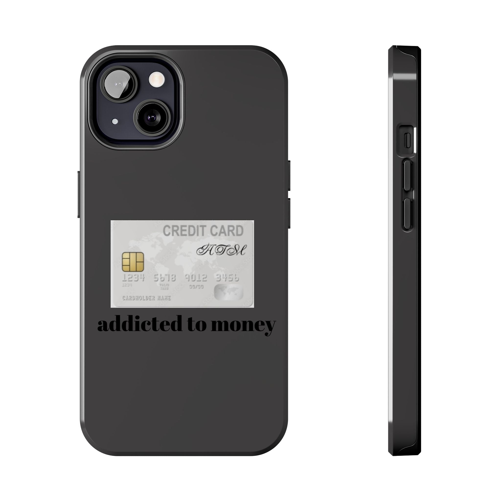 Addicted Credit Card Graphic Tough Phone Case — Minimal White Protective Cover