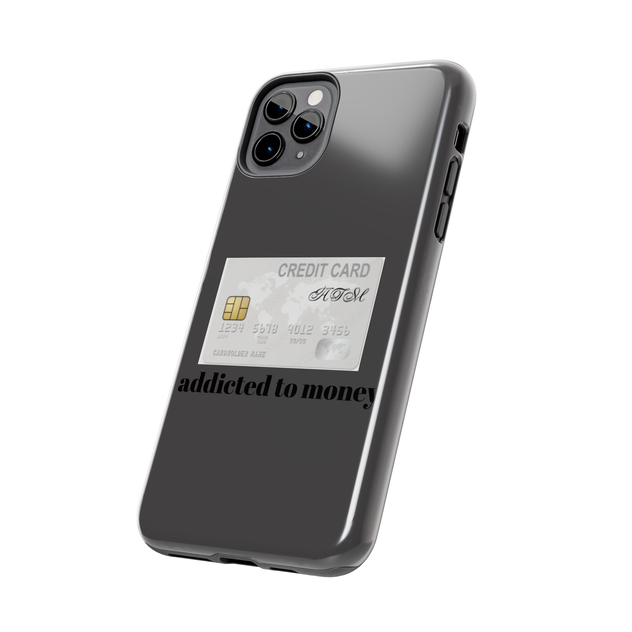 Addicted Credit Card Graphic Tough Phone Case — Minimal White Protective Cover