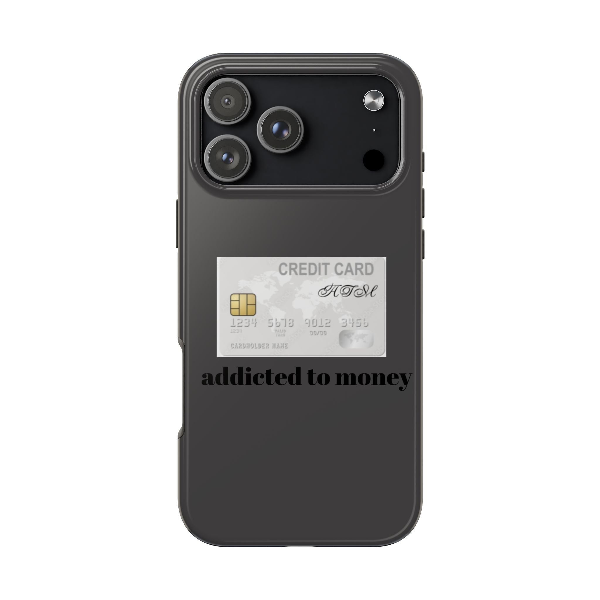 Addicted Credit Card Graphic Tough Phone Case — Minimal White Protective Cover