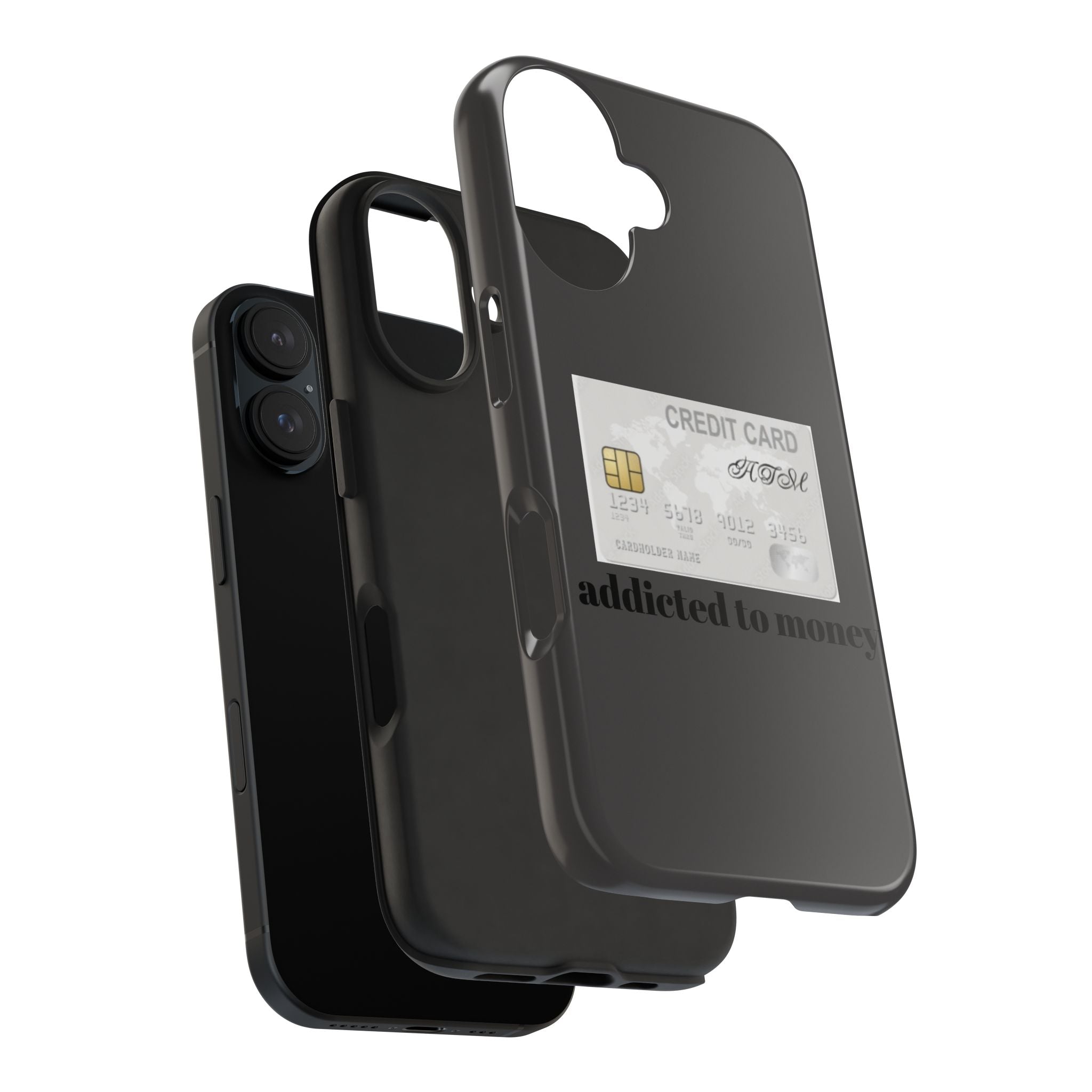 Addicted Credit Card Graphic Tough Phone Case — Minimal White Protective Cover