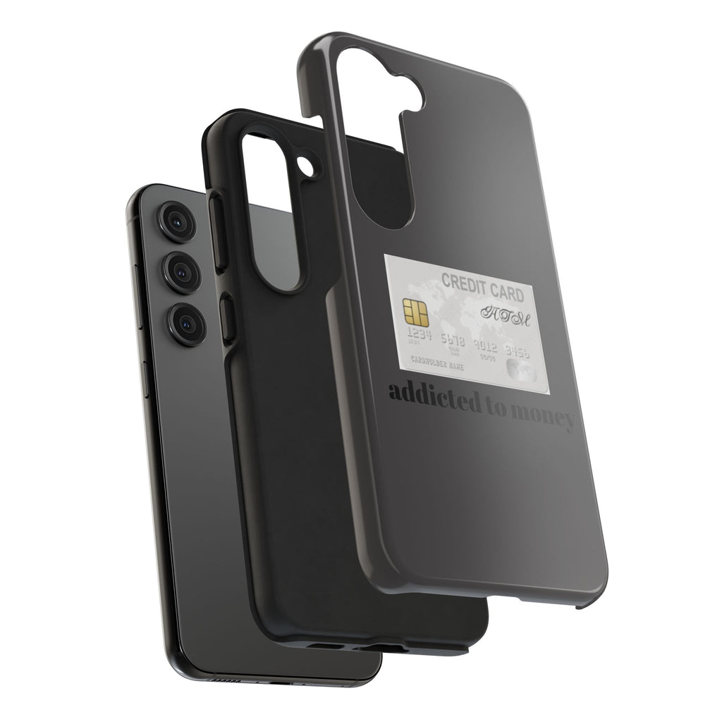 Addicted Credit Card Graphic Tough Phone Case — Minimal White Protective Cover