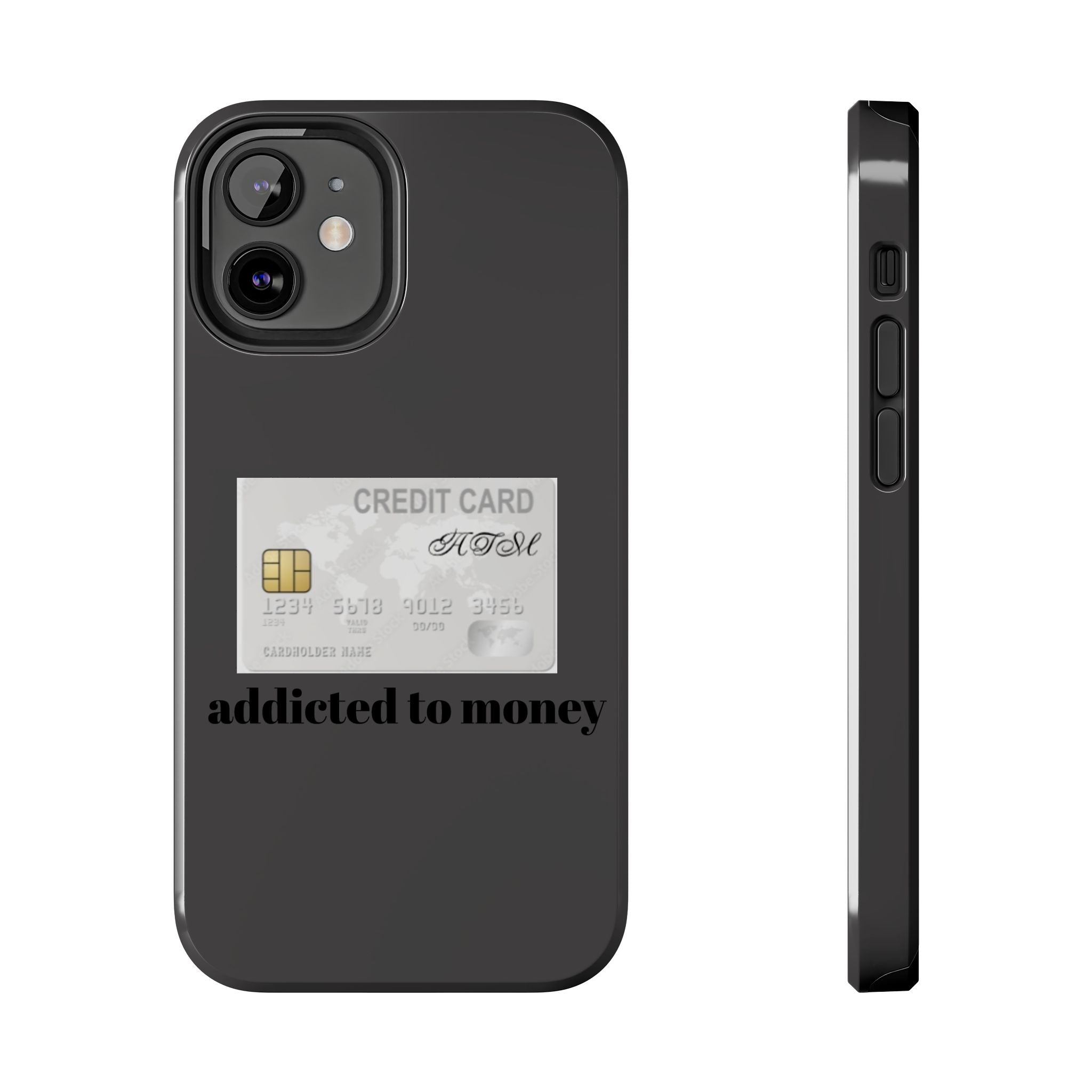 Addicted Credit Card Graphic Tough Phone Case — Minimal White Protective Cover
