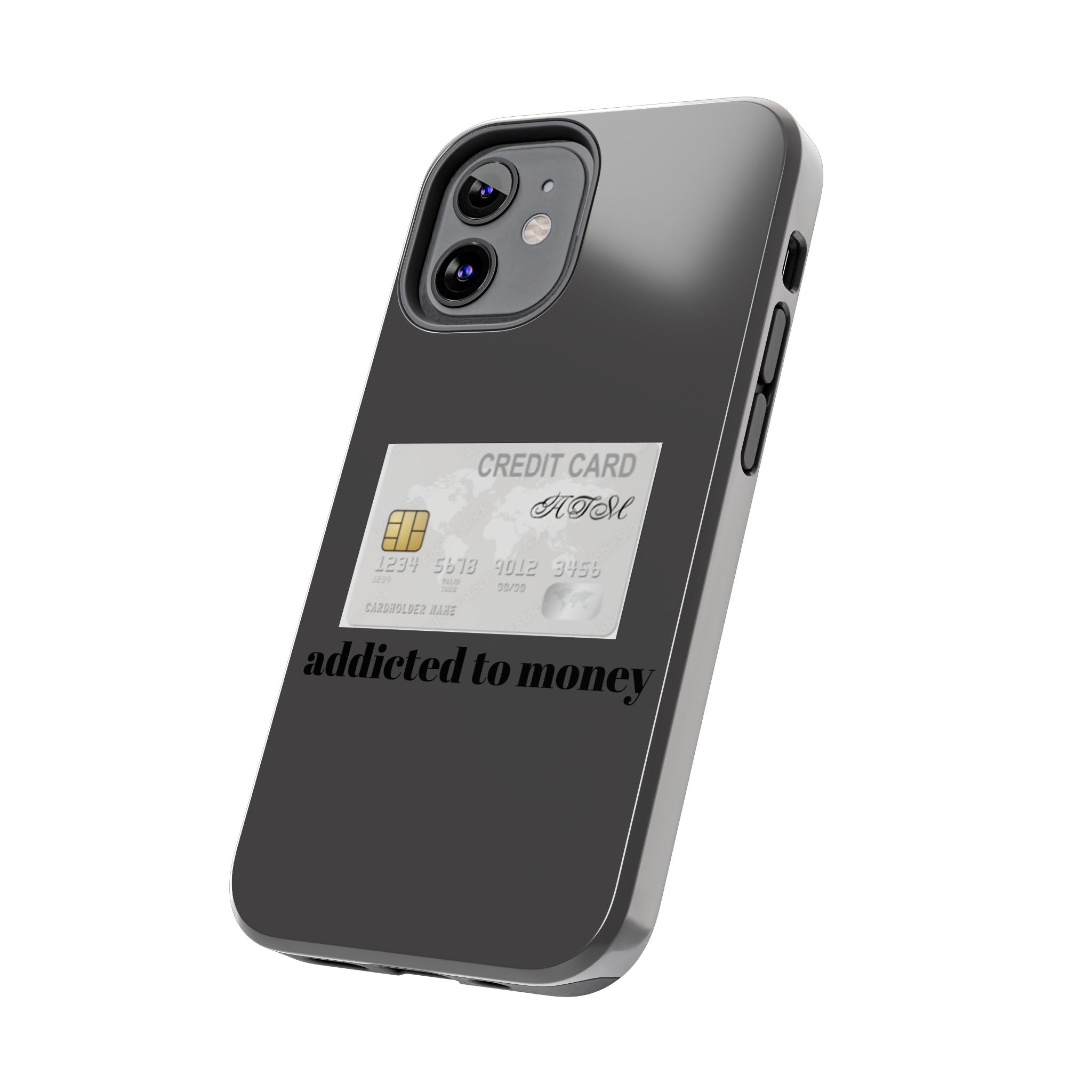 Addicted Credit Card Graphic Tough Phone Case — Minimal White Protective Cover